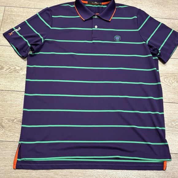 Ralph Lauren RLX Purple Green Golf Polo Shirt Mens XL Preppy Casual Athletic - Picture 2 of 8